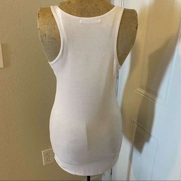 Touch Me Black White Retro 80s Girl Sunglasses Sleeveless Long Tank Top - Picture 4 of 5